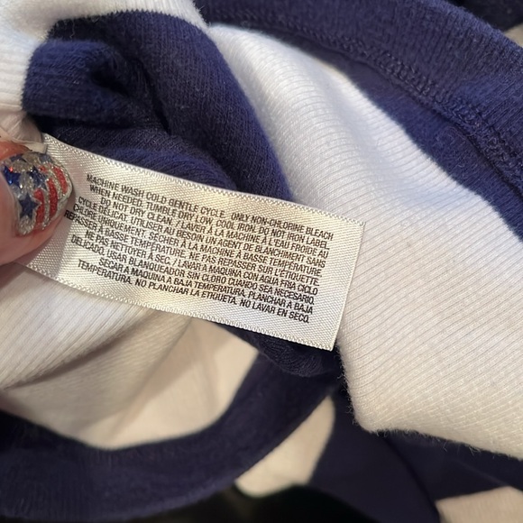 Navy & White Striped Long Tank Top - Picture 6 of 7